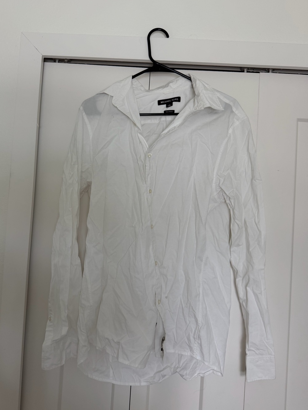 Michael Kors Men's Crisp White Long-Sleeve Dress Shirt
